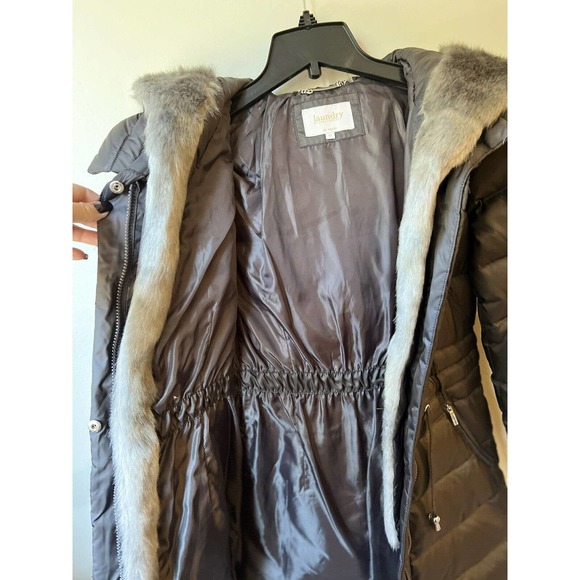 Laundry Shelli Segal Grey Zip Up Quilted Down Feather Puffer Coat Women XS NWOT - Picture 10 of 11
